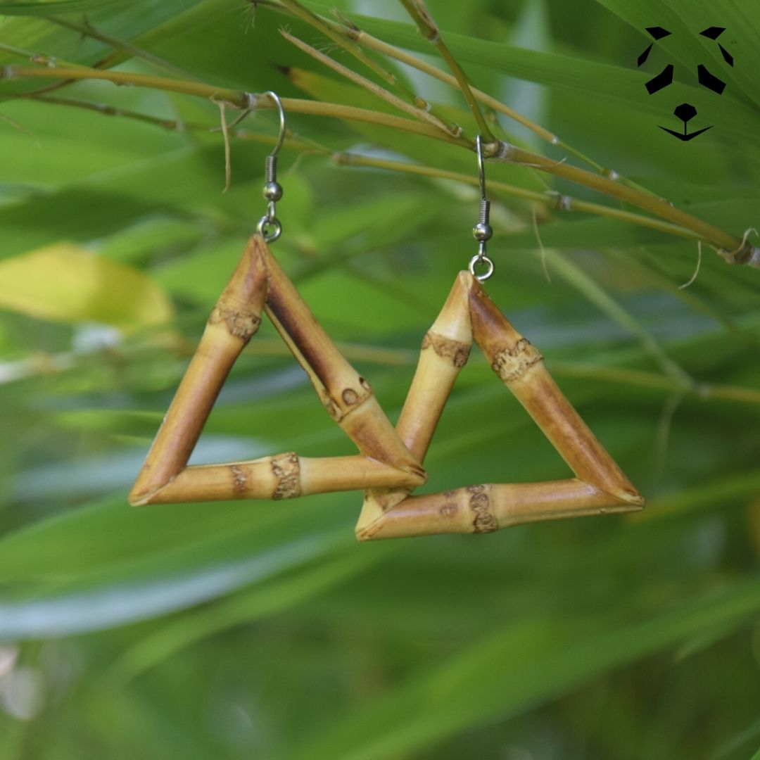 Boucles d'oreille en bambou - bijou naturel